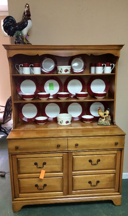 Very cute Mengle hard rock maple hutch with Home Collection by Target dishes.