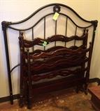 Black metal full bed, pair of dark wood twin beds -- all in Bargainville!