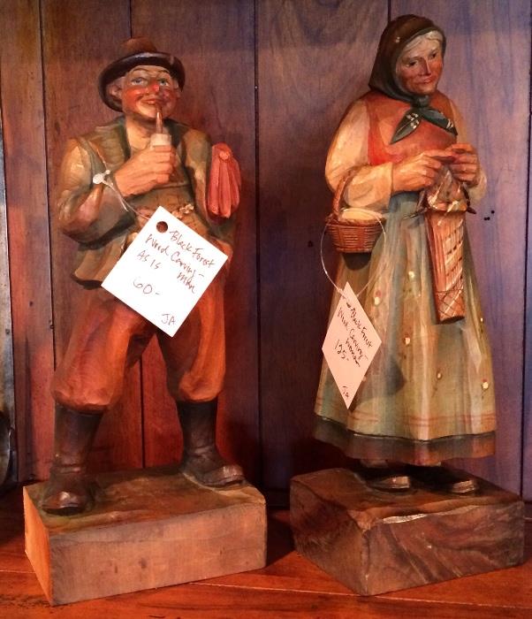 German carved wood couple