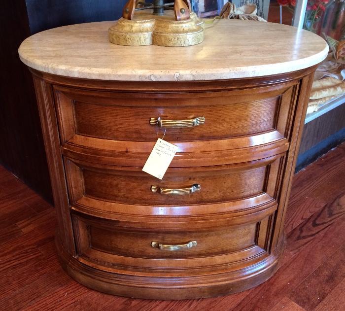 Century oval chest with marble top