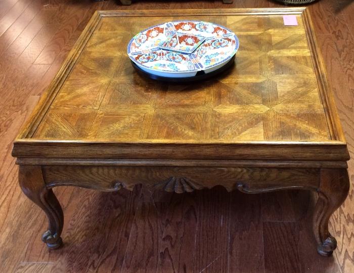 Square oak coffee table