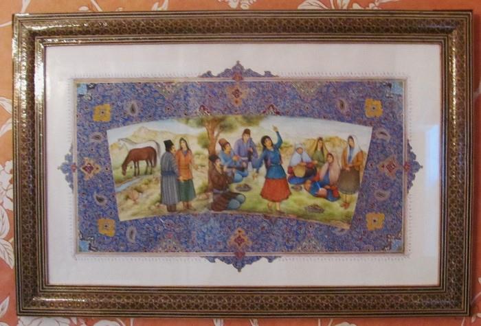 Fine Quality Intricate Islamic Painting. Framed. Exremely fine detailing.