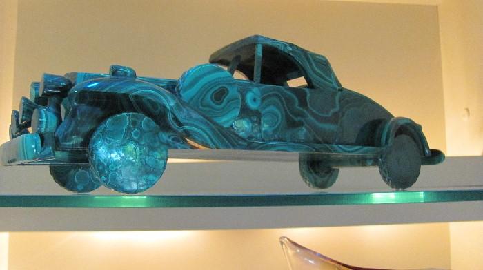 Most unusual Carved Malachite in the form of a car