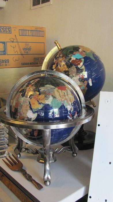 Great Large Globes with GEMTSTONES