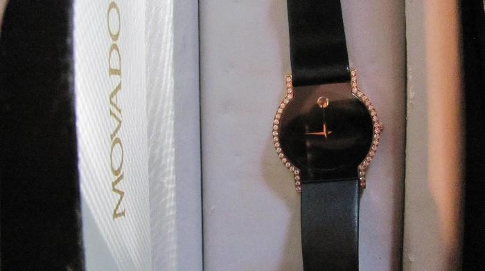 Men's Movado Wrist Watch with diamonds, 18KT