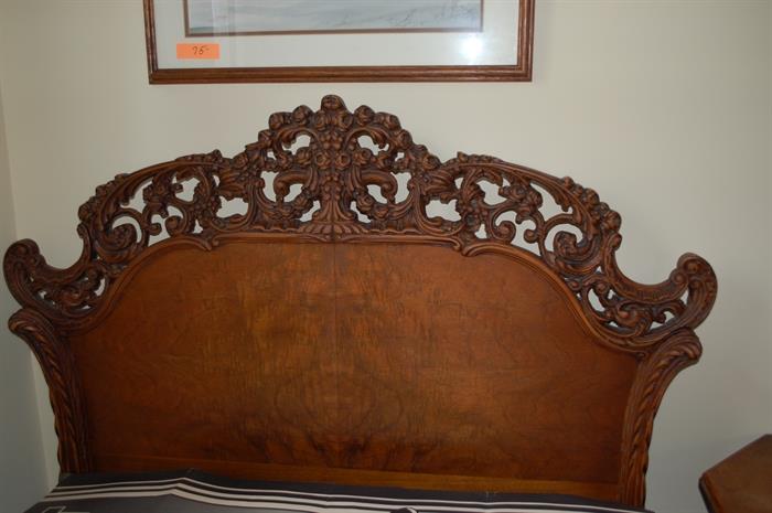 A pair of ornately carved twin beds (prettiest beds I have seen in my 33 years of doing sales)