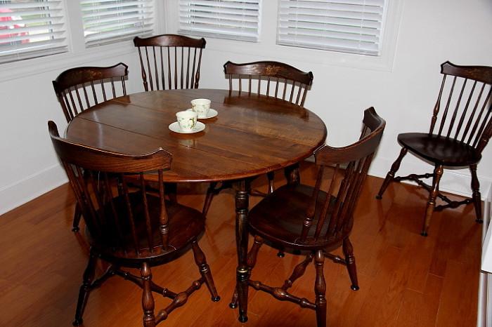 Hitchcock dining table and chairs