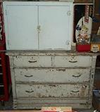Painted cupboard & dresser