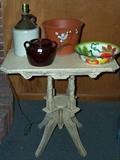 Victorian lamp table (painted), etc..