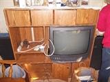 entertainment center and television