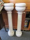 RARE PAIR ANTIQUE MARBLE HOLY WATER HOLDERS FROM A DETROIT CHURCH 