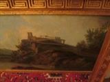 MUSEUM QUALITY ANTIQUE MIRROR & OIL PAINTING ON BOARD