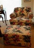 Overstuffed Chair & Ottoman in the Master Bedroom