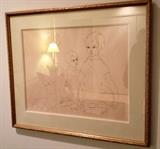 Mid Century Pen & Ink Drawing