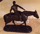 Maitland-Smith Bronze Sculpture of a Rider & His Thoroughbred Race Horse
