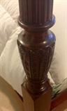 Detail of the handcarved post on the Baker Bed