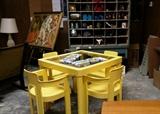 Vintage Syroco Plastic chairs and glass top table.