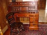 Ethan Allen Roll Top Desk and Chair