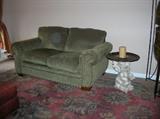 MICRO FIBER LOVESEAT & ELEPHANT END TABLE AREA RUG