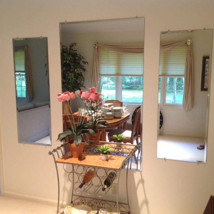 Large wall mirror $ 40.00 - Small wall mirror (2) available $ 20.00 each.