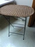 Wicker metal side table