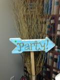 Wooden sign painted