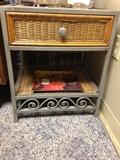 Wicker metal night stand