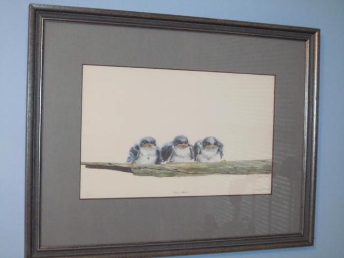 Frank Gee "Three Swallows" numbered/signed