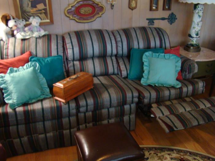 Sofa with two end recliners