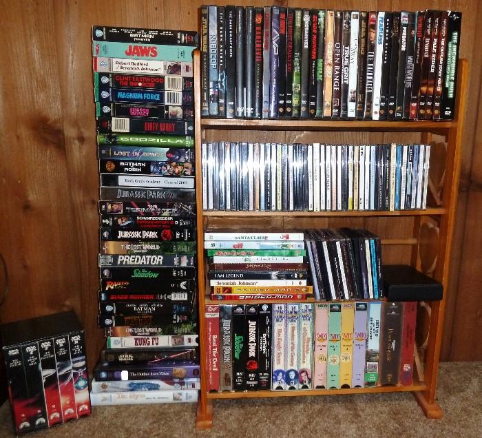 VHS Tapes, CD's, DVD's,