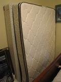 queen mattress, box springs and frame