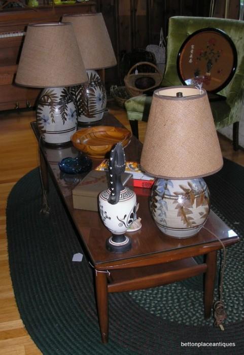 Mid Century pottery lamps