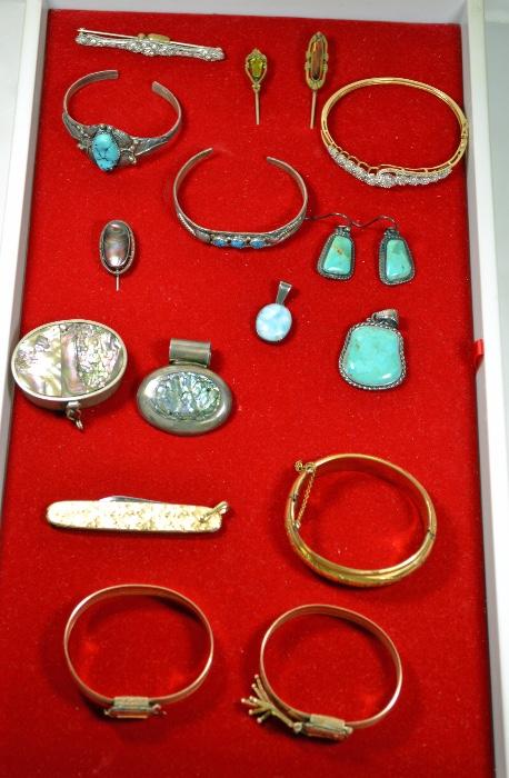 Diamond Bracelet, Diamond Bar Pin, Turquoise Jewelry and Victorian bracelets 