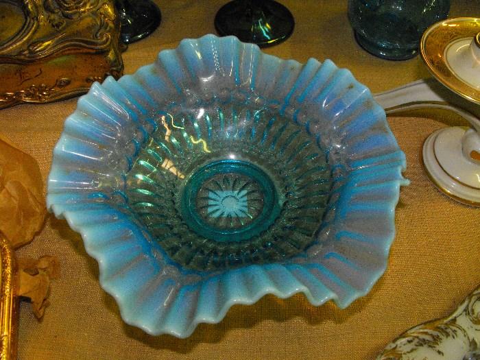 vintage Fenton carnival glass dish
