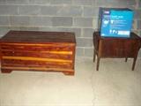 Cedar chest, sewing table