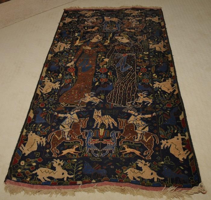 N.W. PERSIAN PICTURE RUG W/ANIMALS ~ [TUBRIZ AREA] EXCELLENT CONDITION