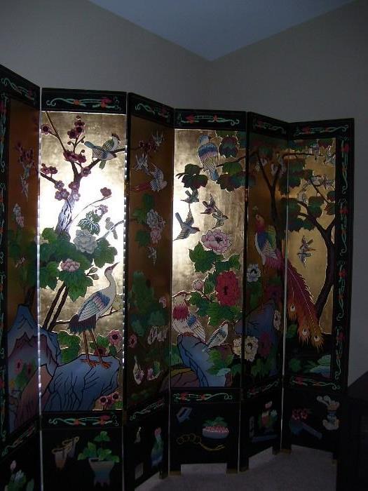 Six panel Oriental screen