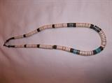 Heishe Necklace bone and turquoise