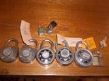 Collection of Locks. Most have keys or combinations
