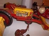 Antique Japanese Tin Tractor with Metal Wheels
