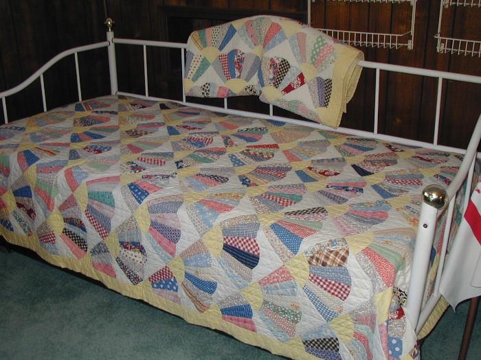 Matching twin quilts for twin beds, all hand done & in beautiful condition