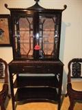 Chinese Chippendale Stlye, Mahogany Display Cabinet. Very Unique