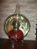 Cranberry Hurricane Lamp