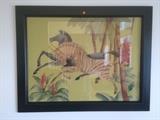 Large Framed Art Deco Watercolor