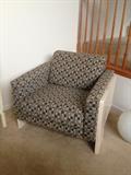 Mid Century Modern Upholstered Cube Fiberglass Club Chair