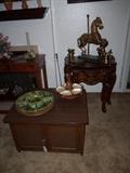 Some of the nice furniture from all eras & styles.  The carousel horse is solid brass & weighs a ton!