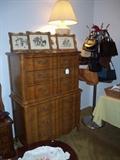Thomasville bedroom furniture & lots of purses.