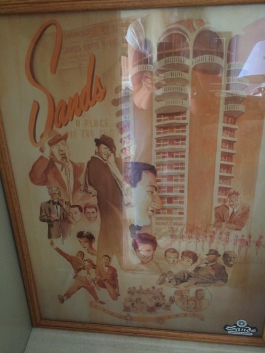 Framed poster, Sands Casino, 1996 Commemorative, limited printing