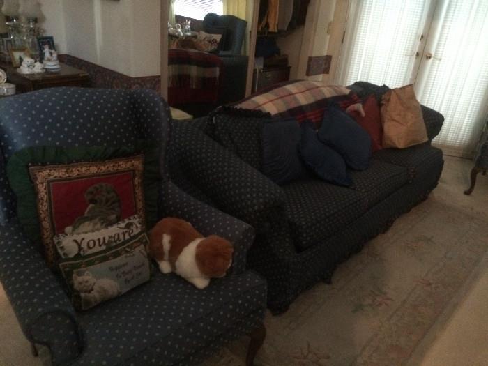 Armchair and sofa