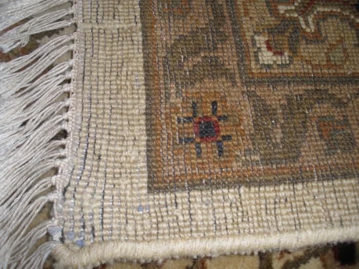 Close-up, back of Oriental rug